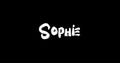 Sophie Women Name in Grunge Dissolve Transition Effect of Animated Bold Text Typography on Black Background