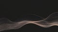 Elegant Flowing Wave Lines Abstract Background. Minimalist Digital Visualization of Sound or Data Stream on Deep Black Royalty Free Stock Photo