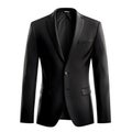 Elegant black single button blazer jacket with subtle texture isolated on white background isolated on transparent background Royalty Free Stock Photo