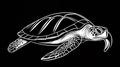 A sophisticated black-and-white vector logo showcasing a turtle with intricate detailing, symbolizing longevity, stability, and Royalty Free Stock Photo