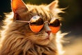 Sophisticated Cat stylish glasses. Generate Ai