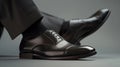 Sophisticated Classic Dress Shoes in Elegance Pose. Generative ai