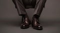 Sophisticated Classic Dress Shoes in Elegance Pose. Generative ai Royalty Free Stock Photo