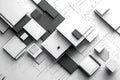 Abstract Gray and White Geometric Shapes Background Modern Design Texture Royalty Free Stock Photo