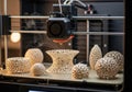 Advanced 3d printer crafting complex geometric structures Royalty Free Stock Photo