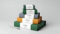 Elegant Product Packaging Mockup with Stacked Boxes Royalty Free Stock Photo