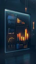 Sophisticated data chart template in a sleek rectangular format for professional presentations