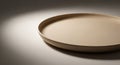 Elegant Empty Beige Ceramic Plate with Spotlight Background Royalty Free Stock Photo