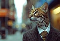 Sophisticated feline in business attire Royalty Free Stock Photo