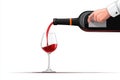 A sophisticated hand pouring rich red wine into a glass capturing the essence of elegance and celebration