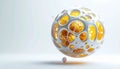 Advanced Technology Sphere with Luminous Golden Core Royalty Free Stock Photo