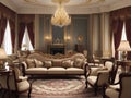 Sophisticated living room in classic 19th century style.