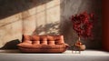 Sophisticated living room design with stylish leather armchairs AI Generated