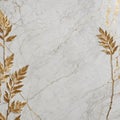 White marble with golden fern leaves and gold veining, luxury elegant background design Royalty Free Stock Photo