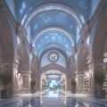 Sophisticated Mall Atrium with Ceiling Domes