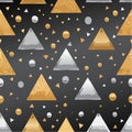 Modern Gold and Silver Geometric Triangle Pattern Royalty Free Stock Photo
