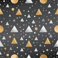 Elegant Gold and Silver Geometric Pattern Royalty Free Stock Photo