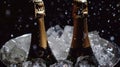 Sophisticated Party Atmosphere, Champagne on Ice, Dynamic Presentation Royalty Free Stock Photo