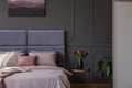 Sophisticated pastel bedroom interior