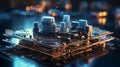 Sophisticated quantum circuit ai generated image background