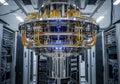 A sophisticated quantum computer setup is displayed, featuring a Royalty Free Stock Photo