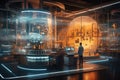sophisticated quantum computing laboratory with intricate machinery and futuristic user interfaces, Ai generated