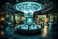 sophisticated quantum computing laboratory with intricate machinery and futuristic user interfaces, Ai generated