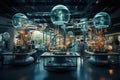sophisticated quantum computing laboratory with intricate machinery and futuristic user interfaces, Ai generated