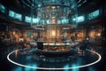 sophisticated quantum computing laboratory with intricate machinery and futuristic user interfaces, Ai generated