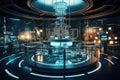 sophisticated quantum computing laboratory with intricate machinery and futuristic user interfaces, Ai generated