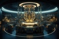 sophisticated quantum computing laboratory with intricate machinery and futuristic user interfaces, Ai generated