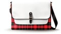 Sophisticated Red And White Tartan Cross Body Bag For Schoolgirl Lifestyle