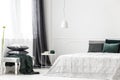 Sophisticated silver bedroom interior Royalty Free Stock Photo