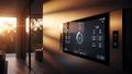 Smart Home Automation Control Panel in a Modern Interior Royalty Free Stock Photo