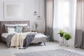 Sophisticated soft color bedroom Royalty Free Stock Photo