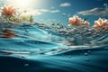 A sophisticated summer banner, AI generated, highlighting the allure of water and nature