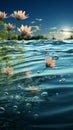 A sophisticated summer banner, AI generated, highlighting the allure of water and nature