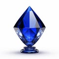 Sophisticated Surrealism: Vibrant Blue Diamond Lamp On White Background Royalty Free Stock Photo