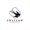 Sophisticated Swallow Logo Design Small Bird