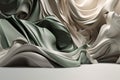 Sophisticated taupe and sage waves in modern 3D render