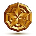 Sophisticated vector golden star emblem, 3d decorative design