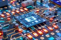 Sophisticated virtual image of 5G connectivity enhancing healthcare with realtime data, advanced technology