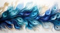 watercolor peacock feathers forming an intricate and elegant seamless pattern