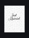 Parametric Wedding Card with \'Just Married\' Text and Algorithmic Design Royalty Free Stock Photo