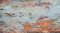 Sophisticated Woodblock: Old Peeling Paint Texture Photo In Light Sky-blue And Orange Royalty Free Stock Photo