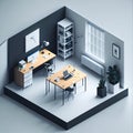 Sophistication in 3D Realistic Rendering and Modern Minimalism in Isometric Art Style