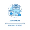 Sophomore turquoise concept icon Royalty Free Stock Photo