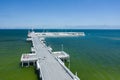 Sopot Aerial View. Sopot resort in Poland. Wooden pier molo with marina and yachts. Sopot is major tourist destination in Poland Royalty Free Stock Photo