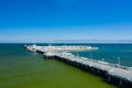 Sopot Aerial View. Sopot resort in Poland. Wooden pier molo with marina and yachts. Sopot is major tourist destination in Poland Royalty Free Stock Photo