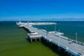 Sopot Aerial View. Sopot resort in Poland. Wooden pier molo with marina and yachts. Sopot is major tourist destination in Poland Royalty Free Stock Photo